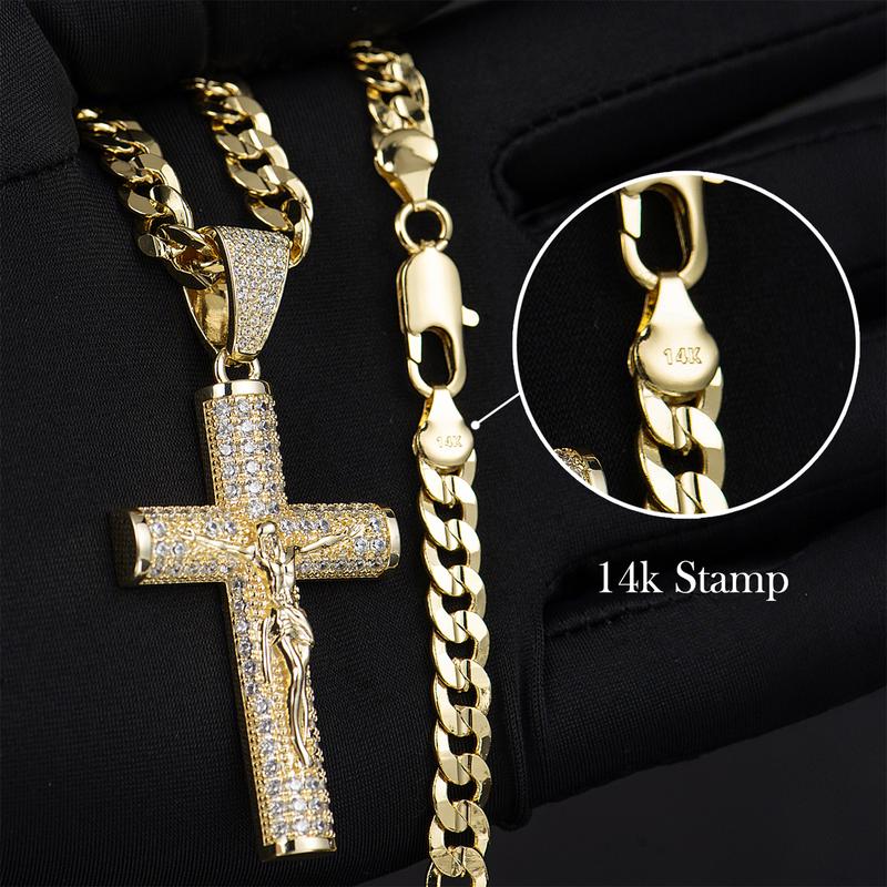 Saint 14k Gold-Plated Cross Chain