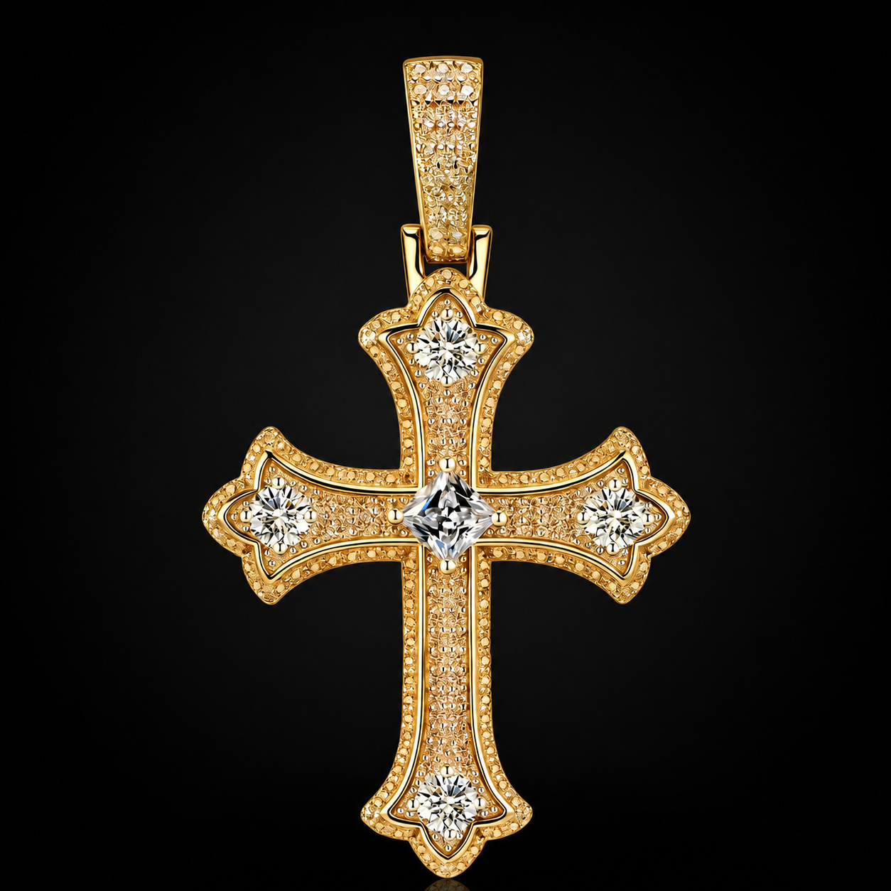 Saint Moissanite Cross Pendant