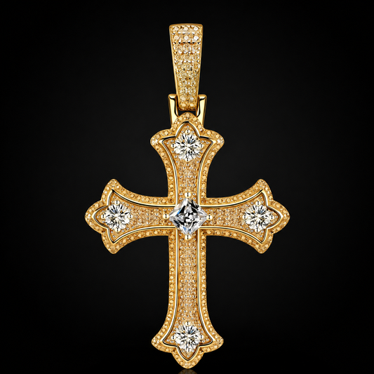 Saint Moissanite Cross Pendant