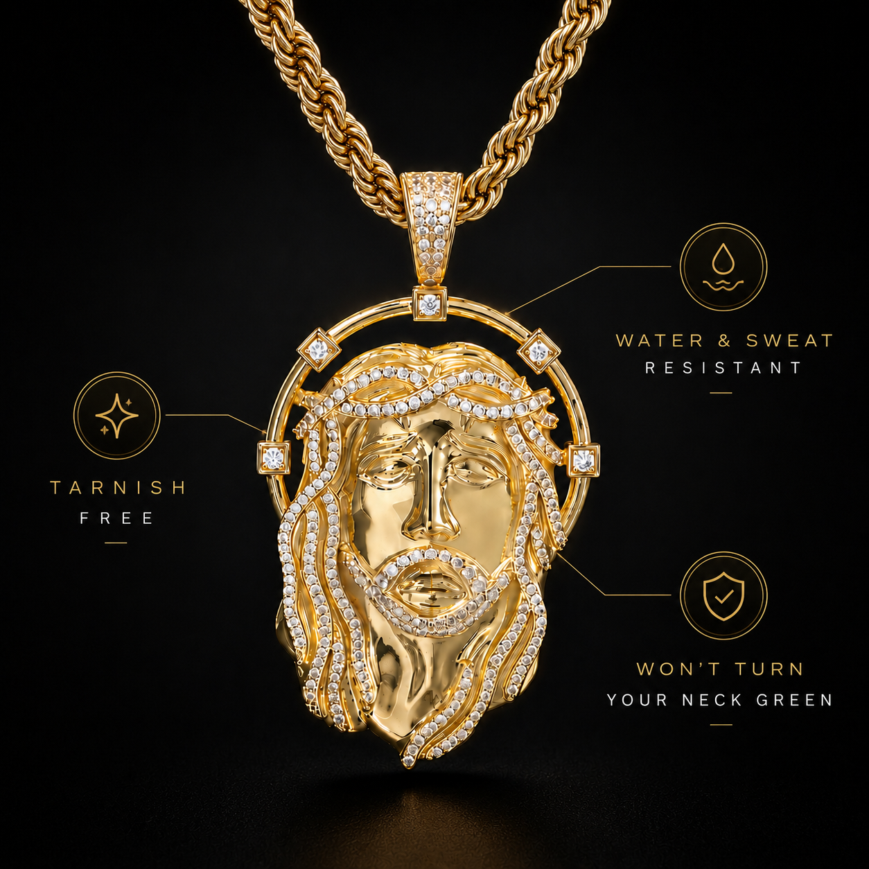 Saint 14k Gold-Plated Jesus Chain