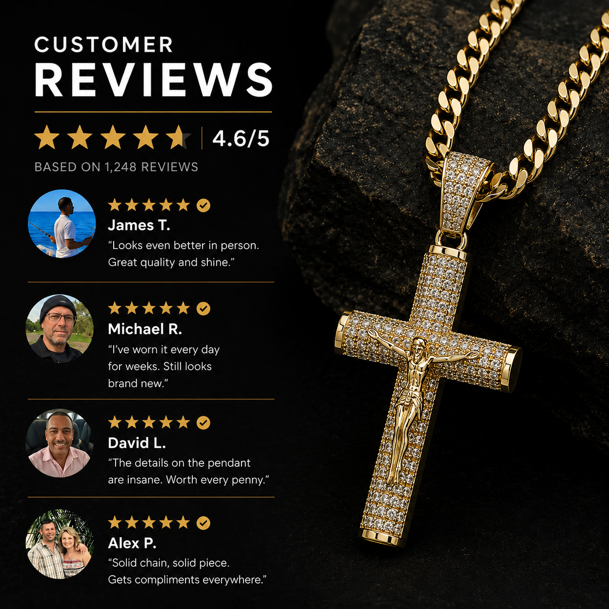 Saint 14k Gold-Plated Cross Chain
