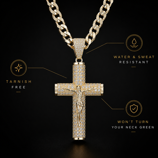 Saint 14k Gold-Plated Cross Chain