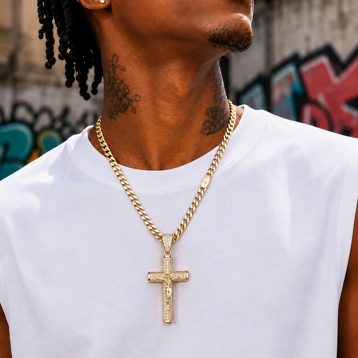 Saint 14k Gold-Plated Cross Chain