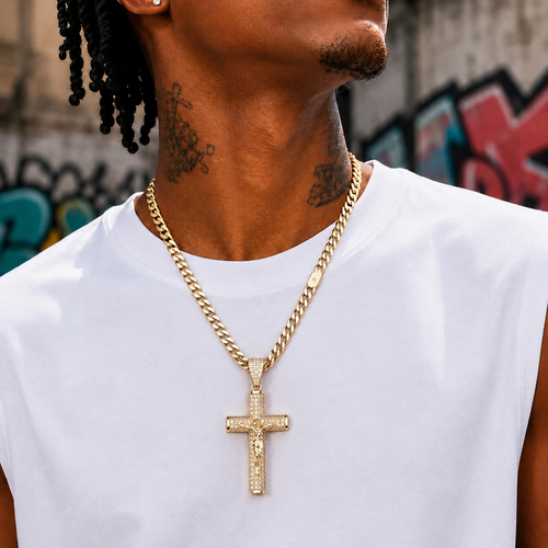 Saint 14k Gold-Plated Cross Chain